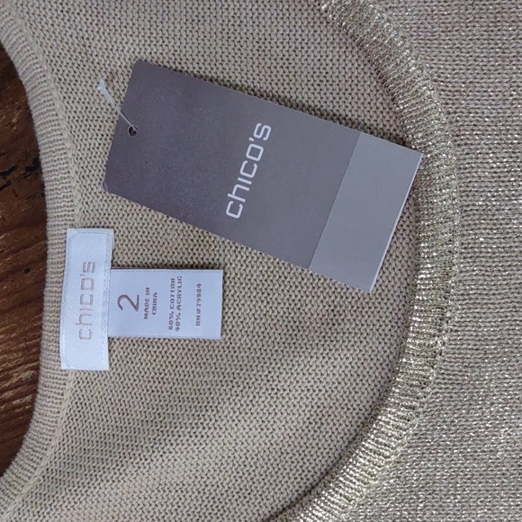 Chico's "Felicia" Gold Foil Tank Sweater - Picture 6 of 8